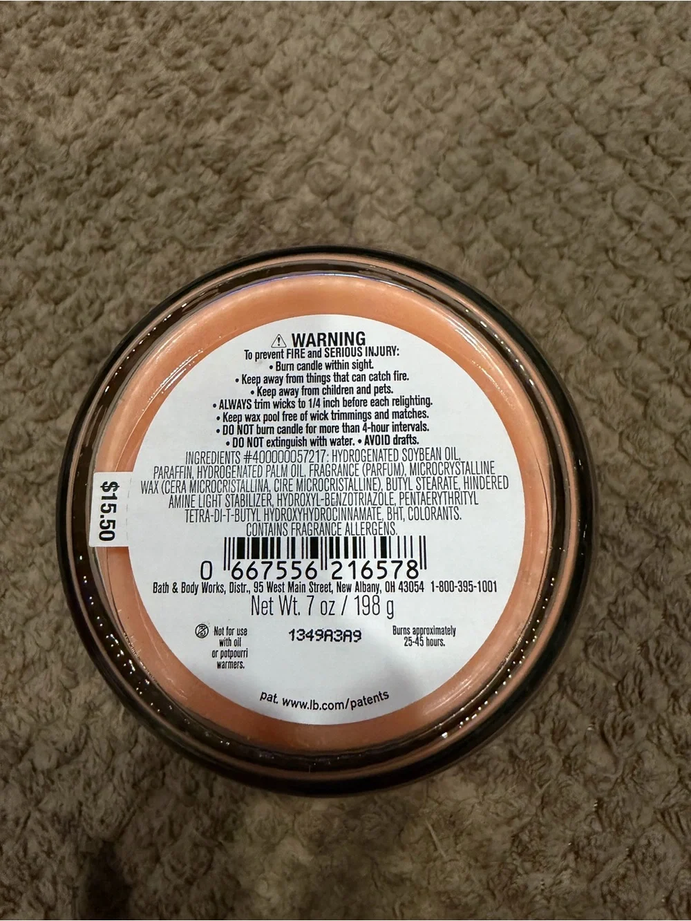 Bath & Body Works Peach Prosecco Macaron Single Wick Candle